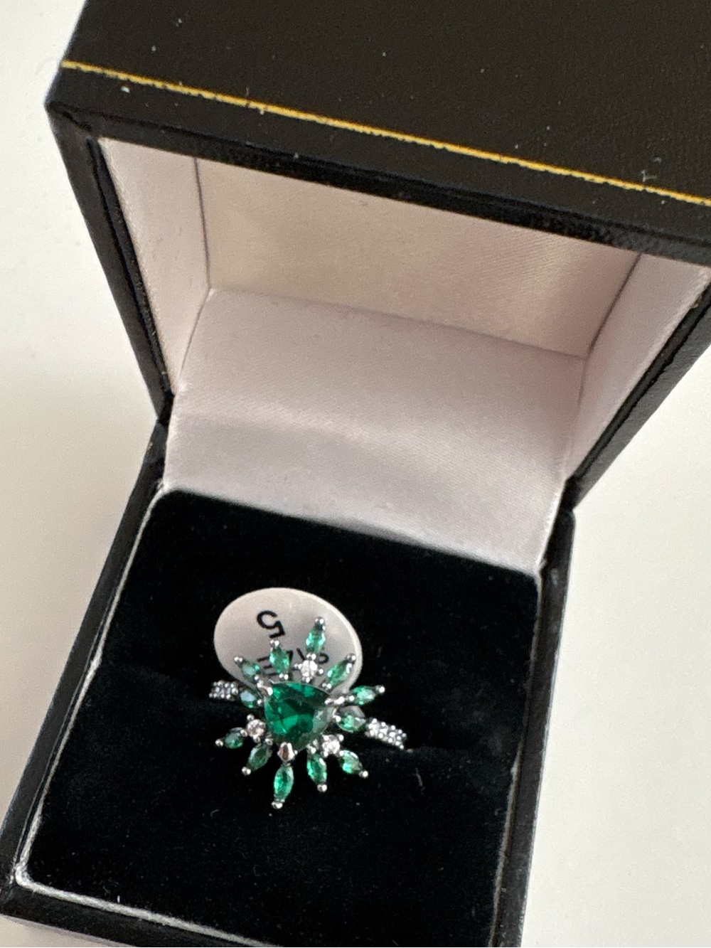 Bomb Party Hot Take Ring RG92714 Emerald Hematite Platting